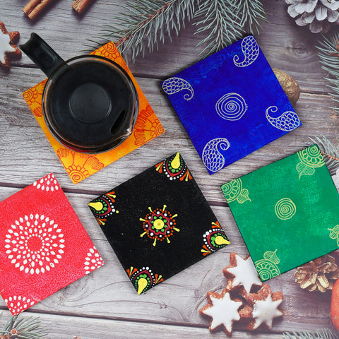 Handmade Painted Coasters in Different Arts