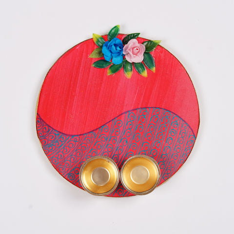 Pink Roli Chawal Platter - Handcrafted