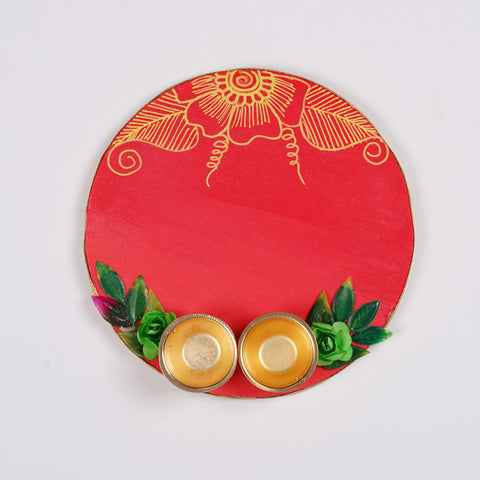 Pink Roli Chawal Platter - Handcrafted