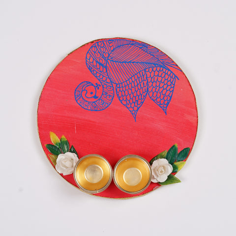 Pink Roli Chawal Platter - Handcrafted