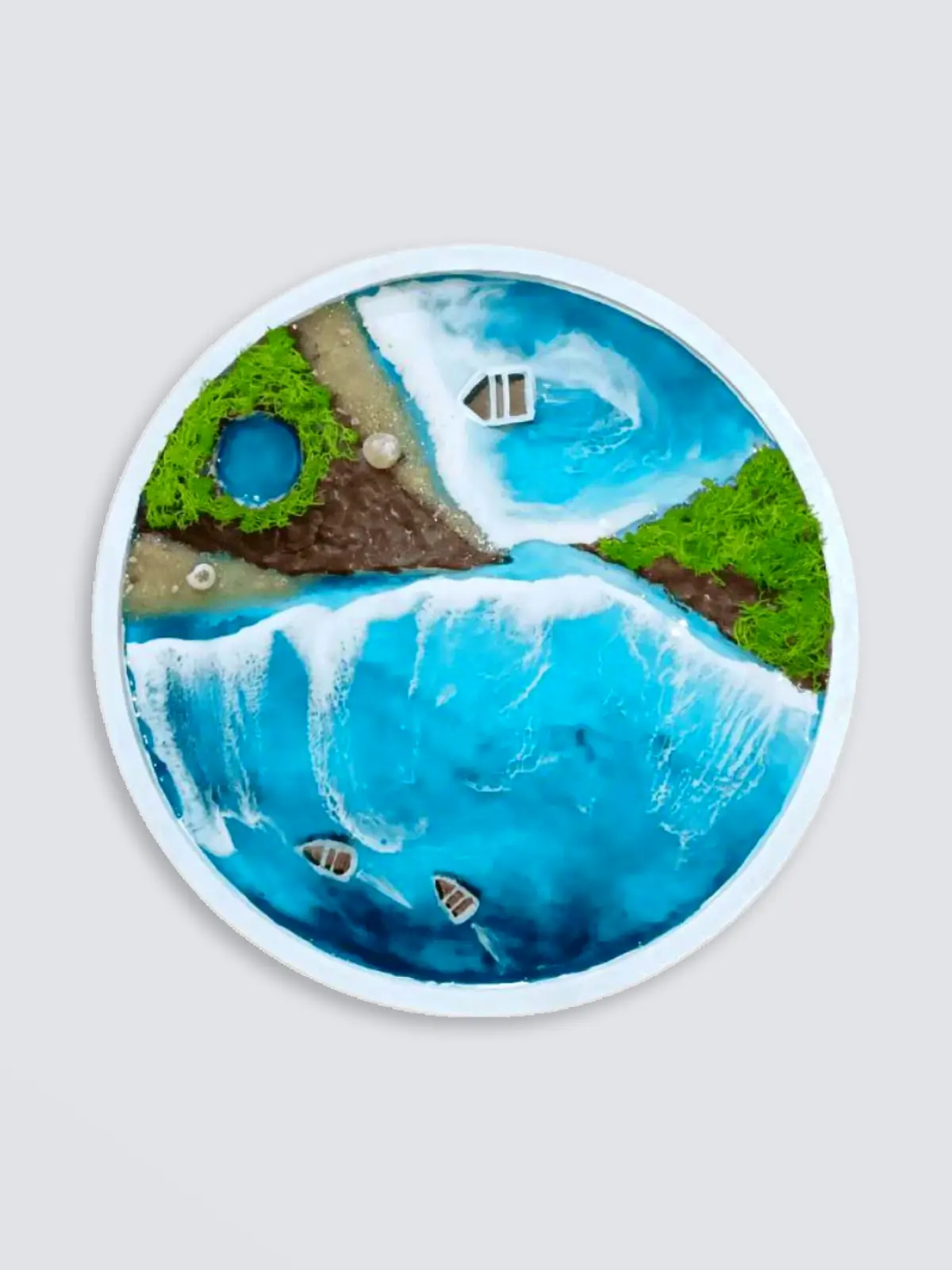 Resin Wall Piece With Blue Ocean Beach Iceland for Gifting, Kitchen Decor, Wall Art, Living Room Decor
