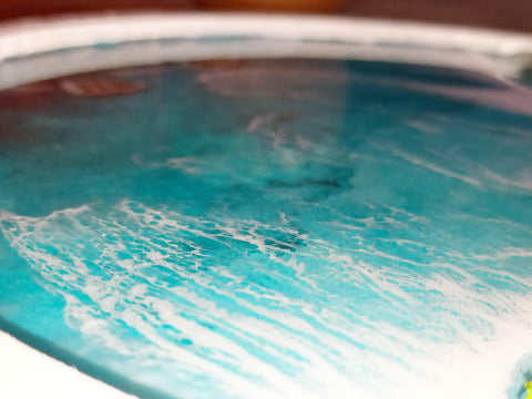 Resin Wall Piece With Blue Ocean Beach Iceland for Gifting, Kitchen Decor, Wall Art, Living Room Decor