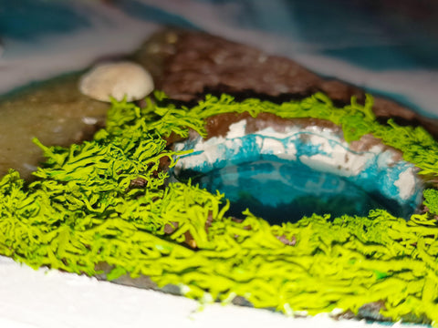 Resin Wall Piece With Blue Ocean Beach Iceland for Gifting, Kitchen Decor, Wall Art, Living Room Decor