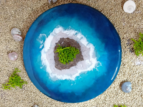 Center Mini Iceland Ocean Blue Fridge Magnet / Coaster - Set of 4