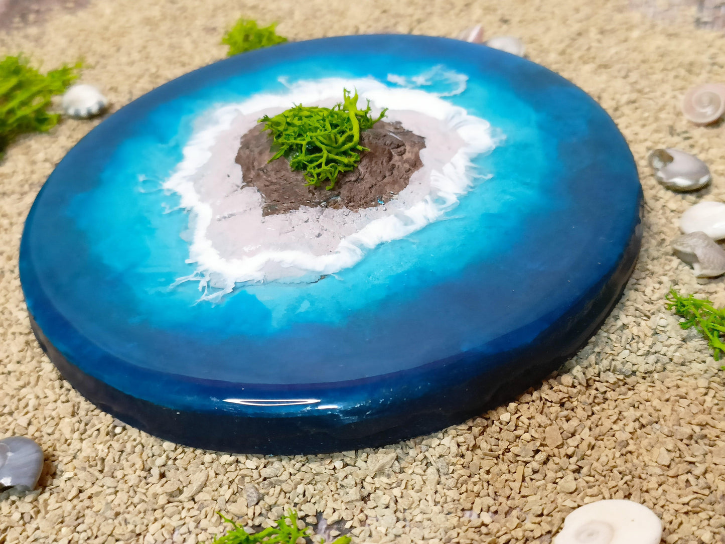 Center Mini Iceland Ocean Blue Fridge Magnet / Coaster - Set of 4