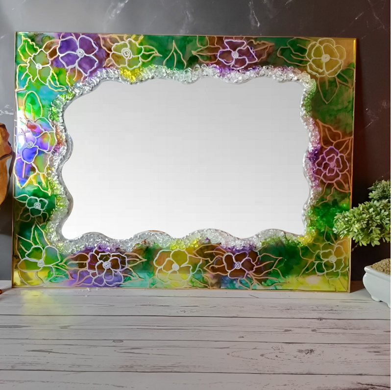 Resin abstract Mirror for Bathroom/ Living Room/ Home decoration.