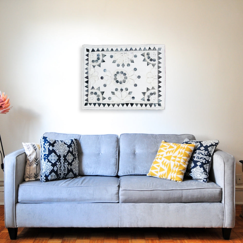 Lippan Art Mirror Wall Hanging Piece for Home Decor, Housewarming Gift, Entryway Decor, Wall Art(Classy White)